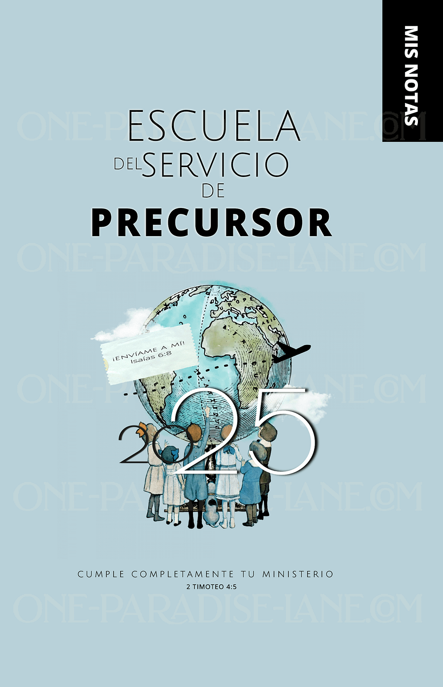2025 Escuela del Servicio de Precursor Cuaderno Digital | Globo Vintage Azul Empolvado (PDF) product image (1)