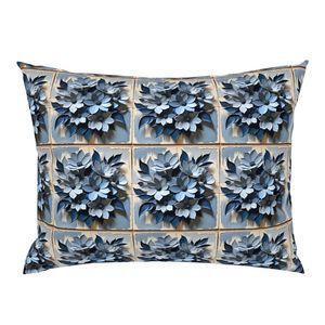 Seamless Pattern - Painted Floral Tile Pattern 1 in Shades of Blue and White product image (6)