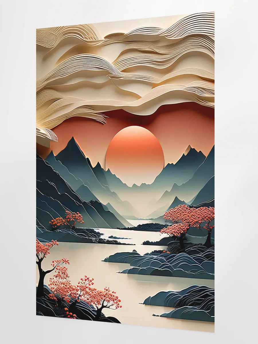 Japandi Art Sunset Poster - Large 24x36 Inches product image (2)