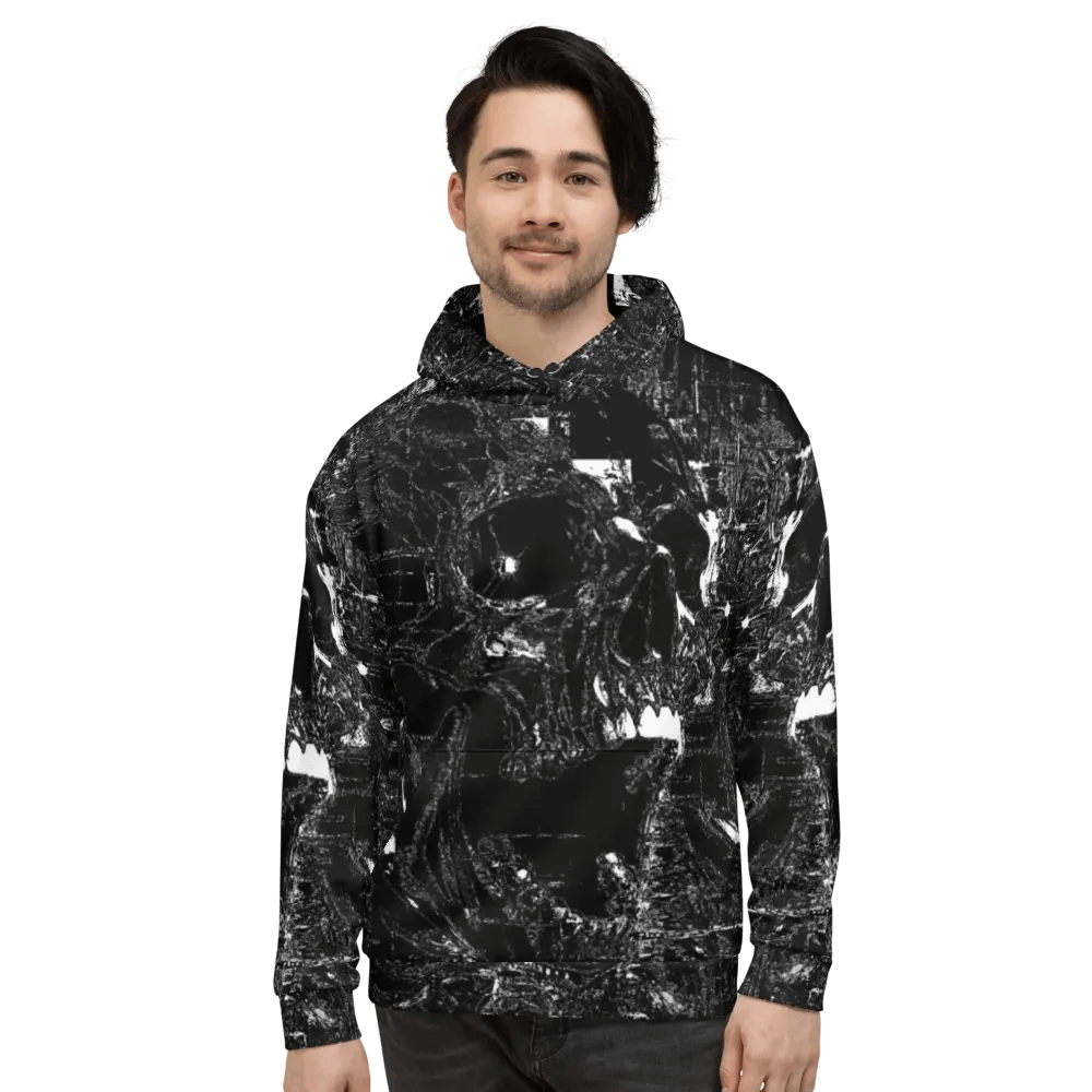 Distorted Chaos All-Over Print Recycled Unisex Hoodie Sublicolor 140 product image (11)