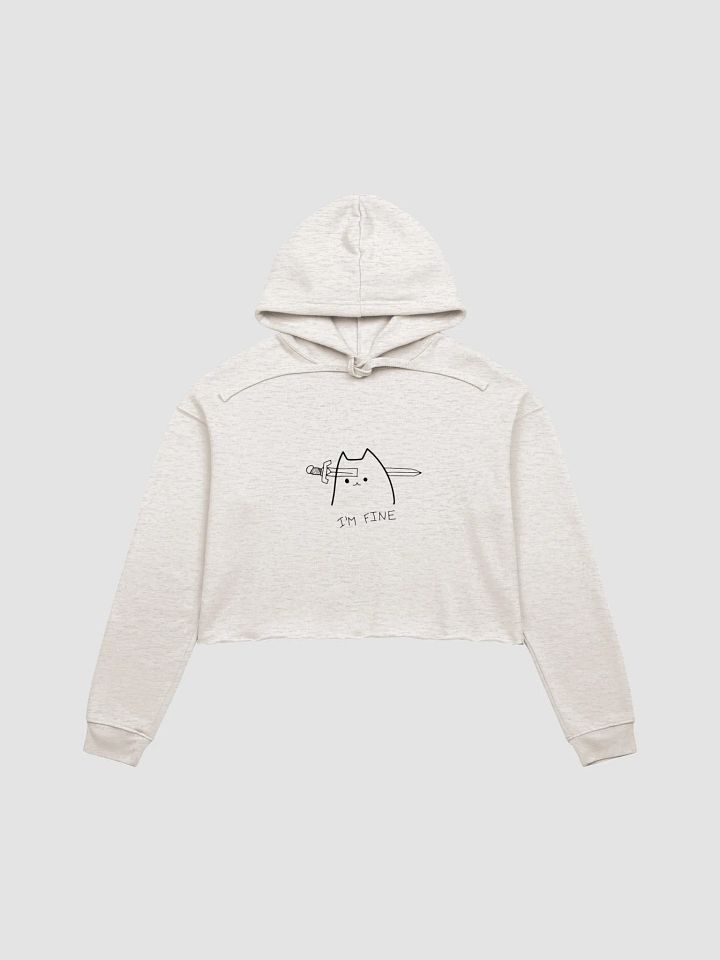 I'm Fine Cat Sword Through Head Crop Hoodie product image (1)