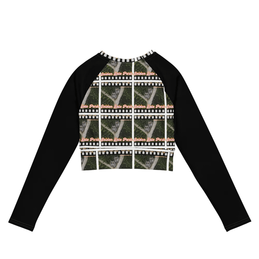 Golden Gate Park Raccoons Black Jersey Sleeved Crop Top product image (7)