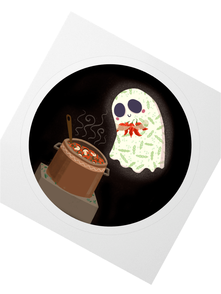 Little Ghost Chili Chef - Vinyl Sticker product image (1)