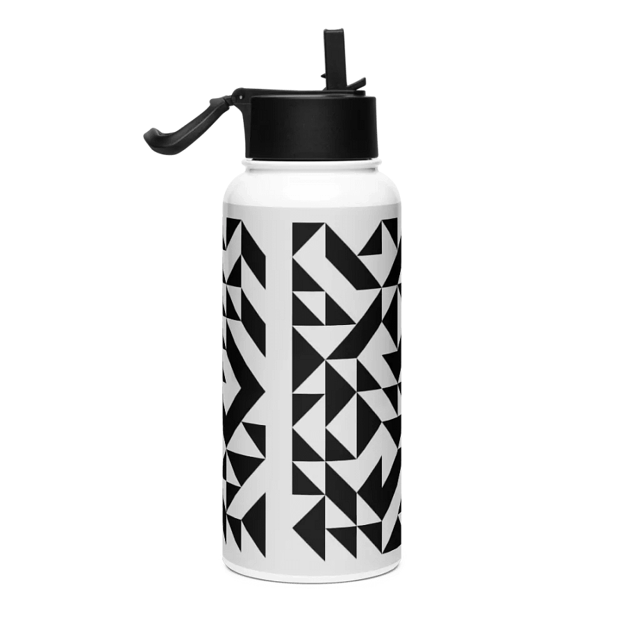 Abstract Geometric Monochrome Stainless Steel Bottle product image (4)