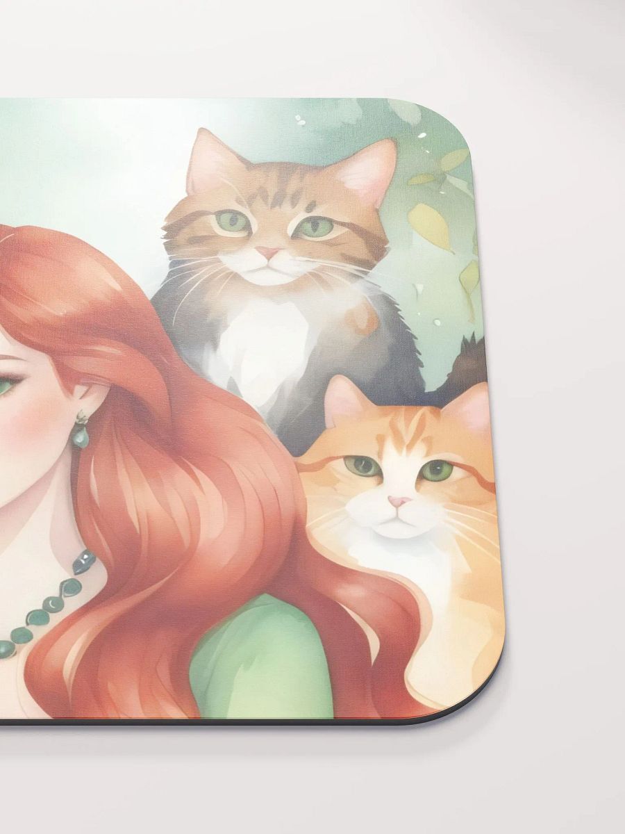 Red Cat Lady Mouse Pad product image (6)