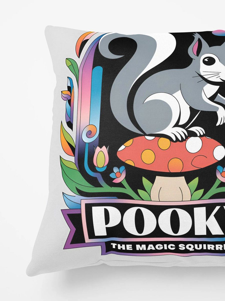 Comfy Pillow: Pooky The magic squirrel. pooky on a mushroom product image (6)