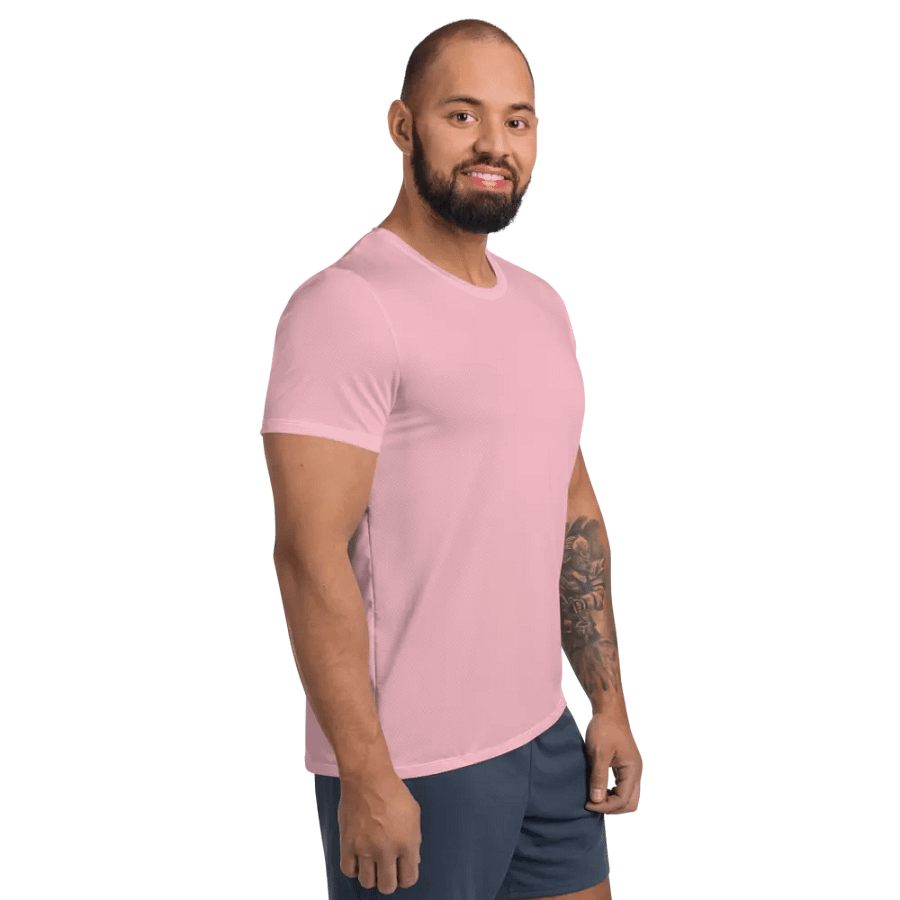 Plain Color Pink Athletic T-Shirt product image (4)