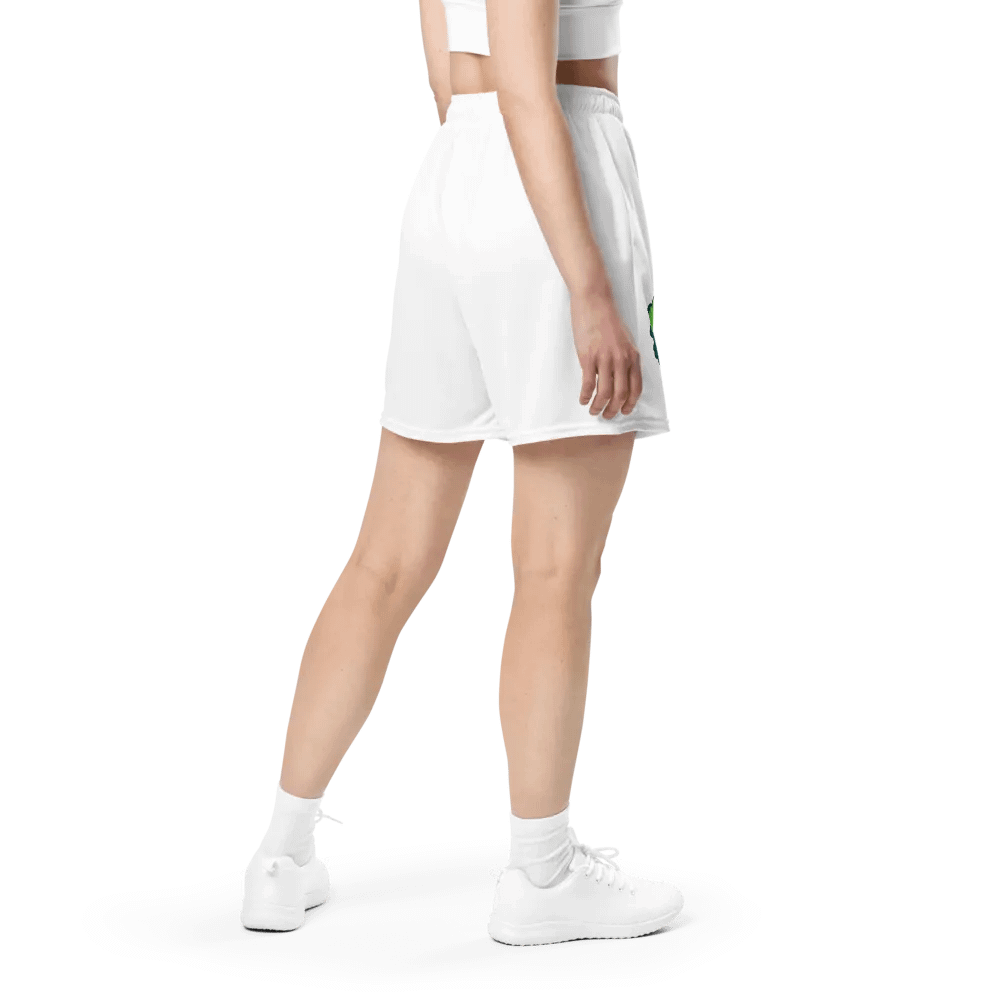 Sleeping Chloe • All-Over Print Recycled Unisex Mesh Shorts (White) product image (5)