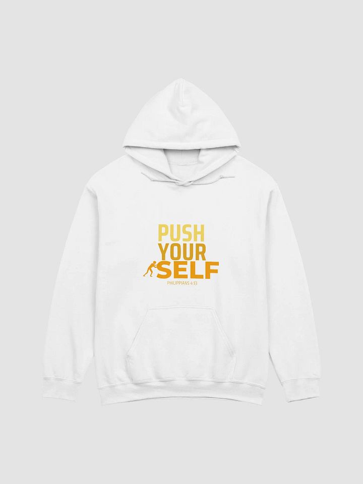 Gildan Classic Push Yourself Hoodie_White_SC_Ctr product image (1)