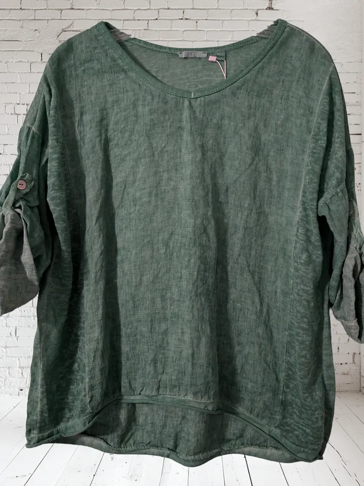 S Green Button Sleeve Tunic product image (1)