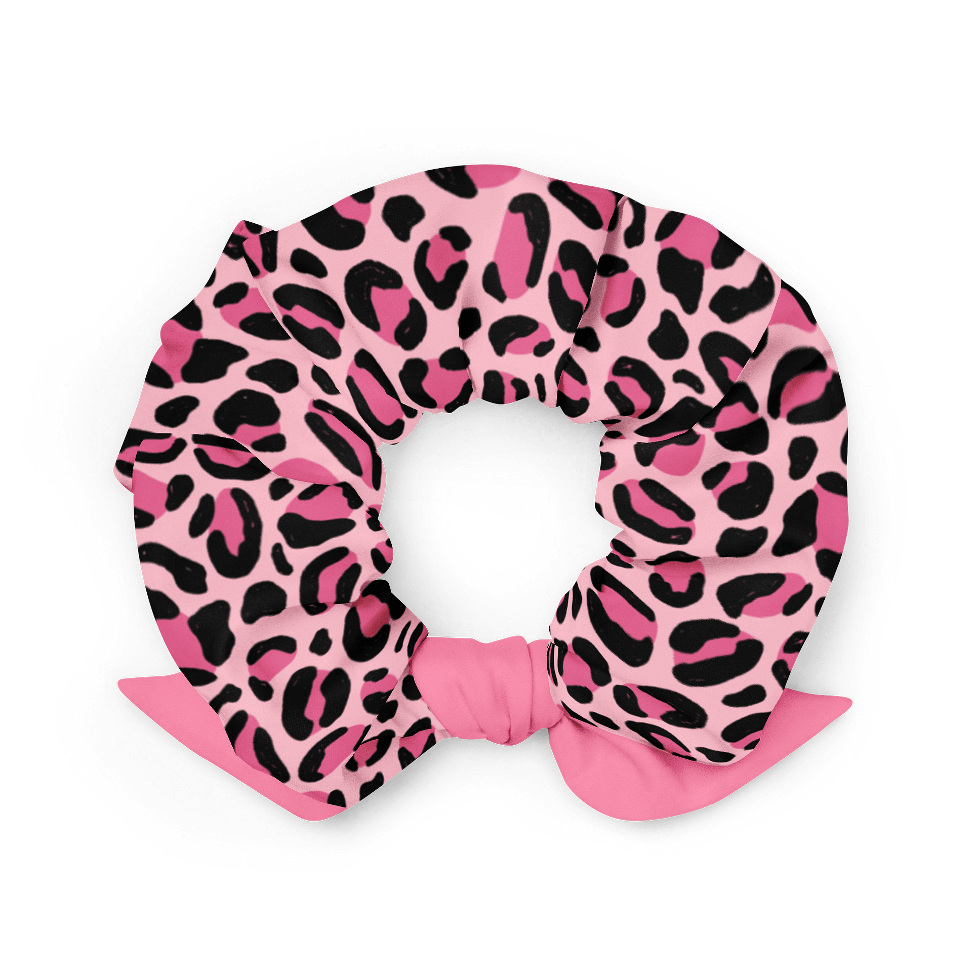 Pink Wildcat Eco Scrunchie with Bow | Sustainable Hair Accessory product image (2)