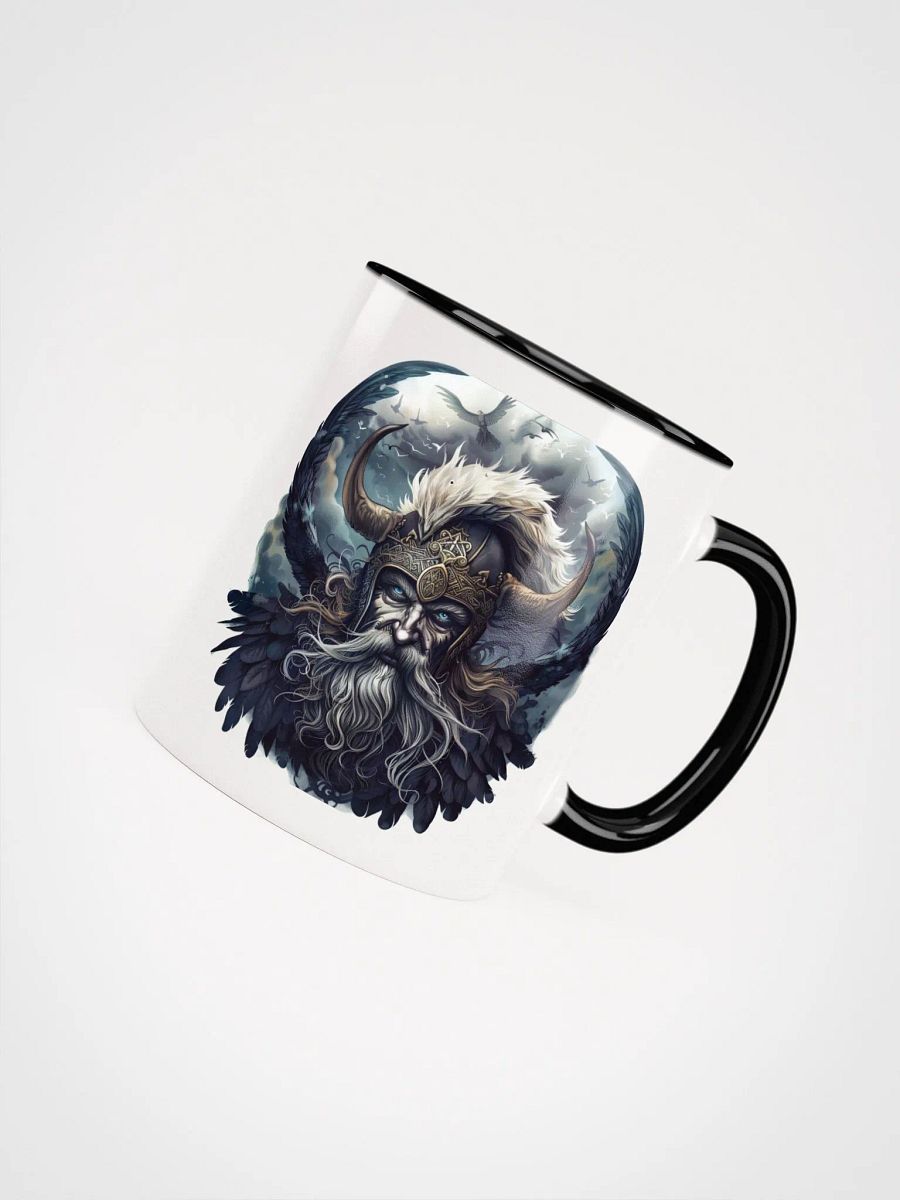 Odin - The Allfather of Norse Gods Ceramic Mug with Black Color Inside product image (8)