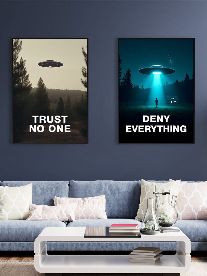 Trust No One/The X-Files poster, S01E24 1994 — sci-fi poster, movie art, I want to believe poster, space print, aliens wall decor product image (2)