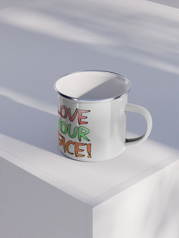 Love your face + basic logo - Enamel Mug product image (2)