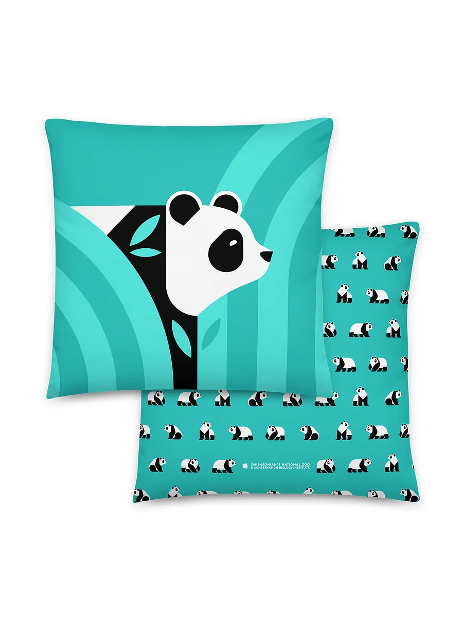 Pandas Are Here Pillow (Teal) Image 1