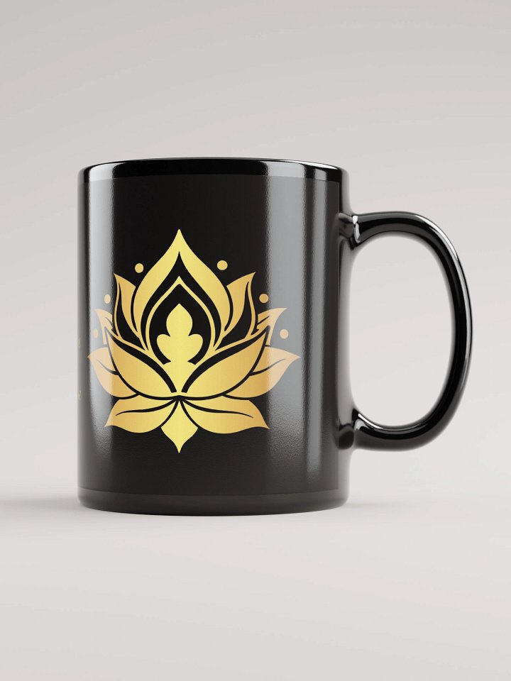 Mug Noir et Doré - Fleur de Lotus - Cadeau Spirituel product image (1)