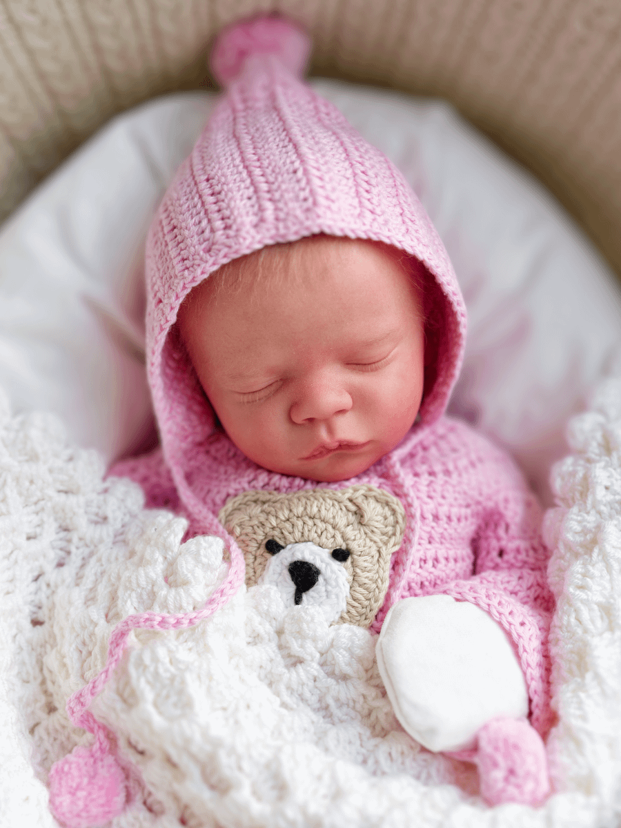 Crochet Baby Romper Pattern (with Teddy Bear Applique) product image (7)