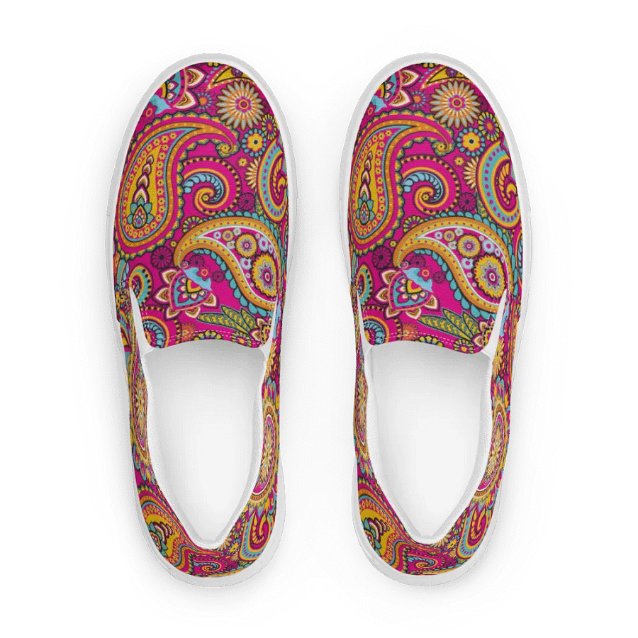 Pink Paisley Slip On Women's Canvas Footwear product image (7)