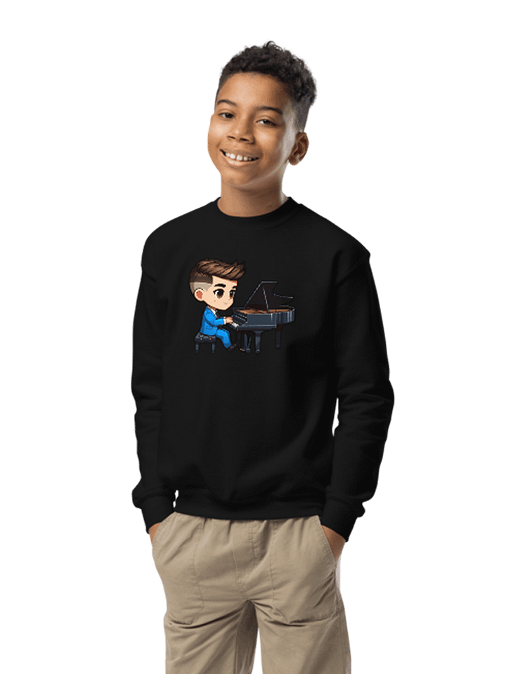 Kid Pianist Youth Crewneck Sweater product image (1)