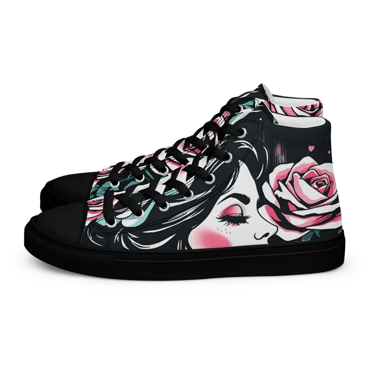 romantic roses Men's high top canvas shoes product image (1)