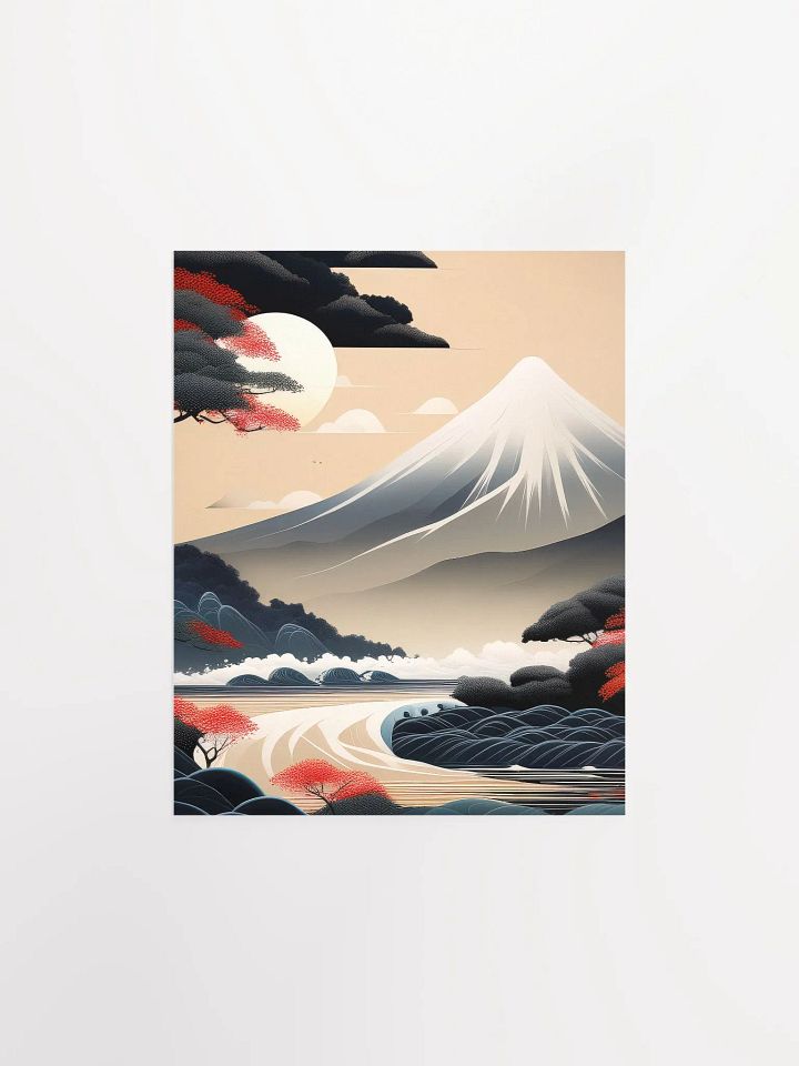 Japandi Art Mountain Landscape - Poster - Small and Standard Sizes - 8x10-11x14-12x16-16x20 Inches product image (1)