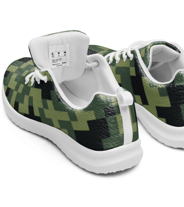 Military Green Camouflage Pixels Camo Pattern Men's Athletic Shoes product image (6)