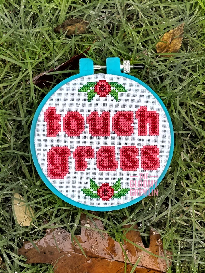 Touch Grass 2.0 - Cross Stitch Pattern product image (1)