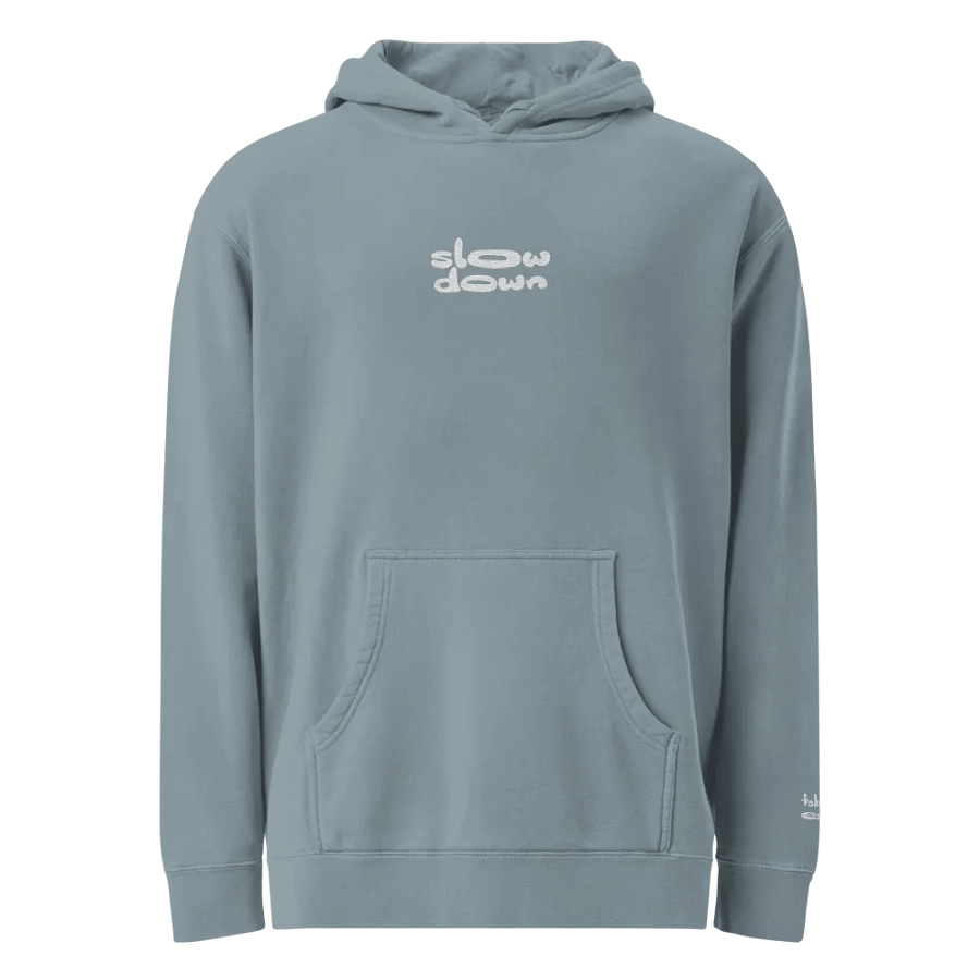 Stone Embroidered 'Slow Down' Pigment-Dyed Hoodie product image (10)