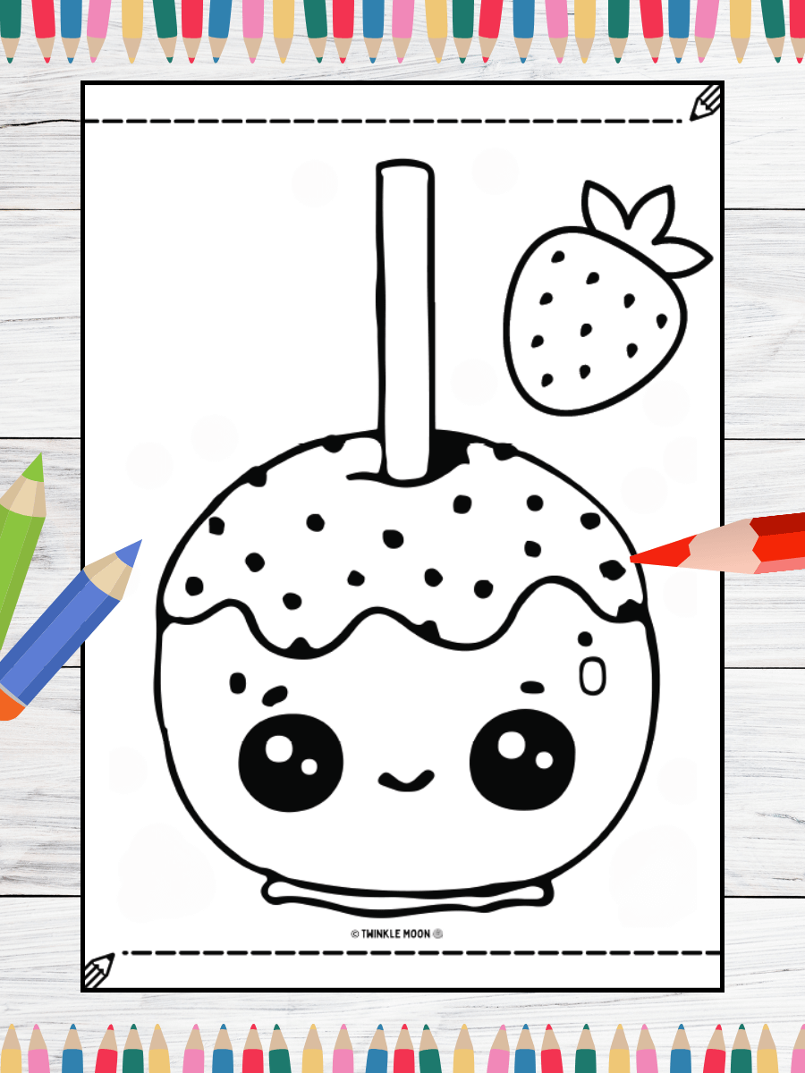 20 Cute Kawaii Food Coloring Pages#2 (PDF Coloring Pages) product image (5)