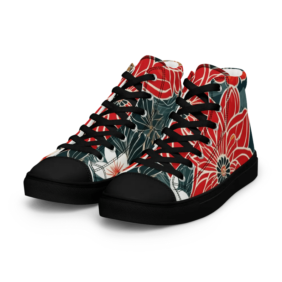 Red Flowers Women's High Top Shoes product image (7)
