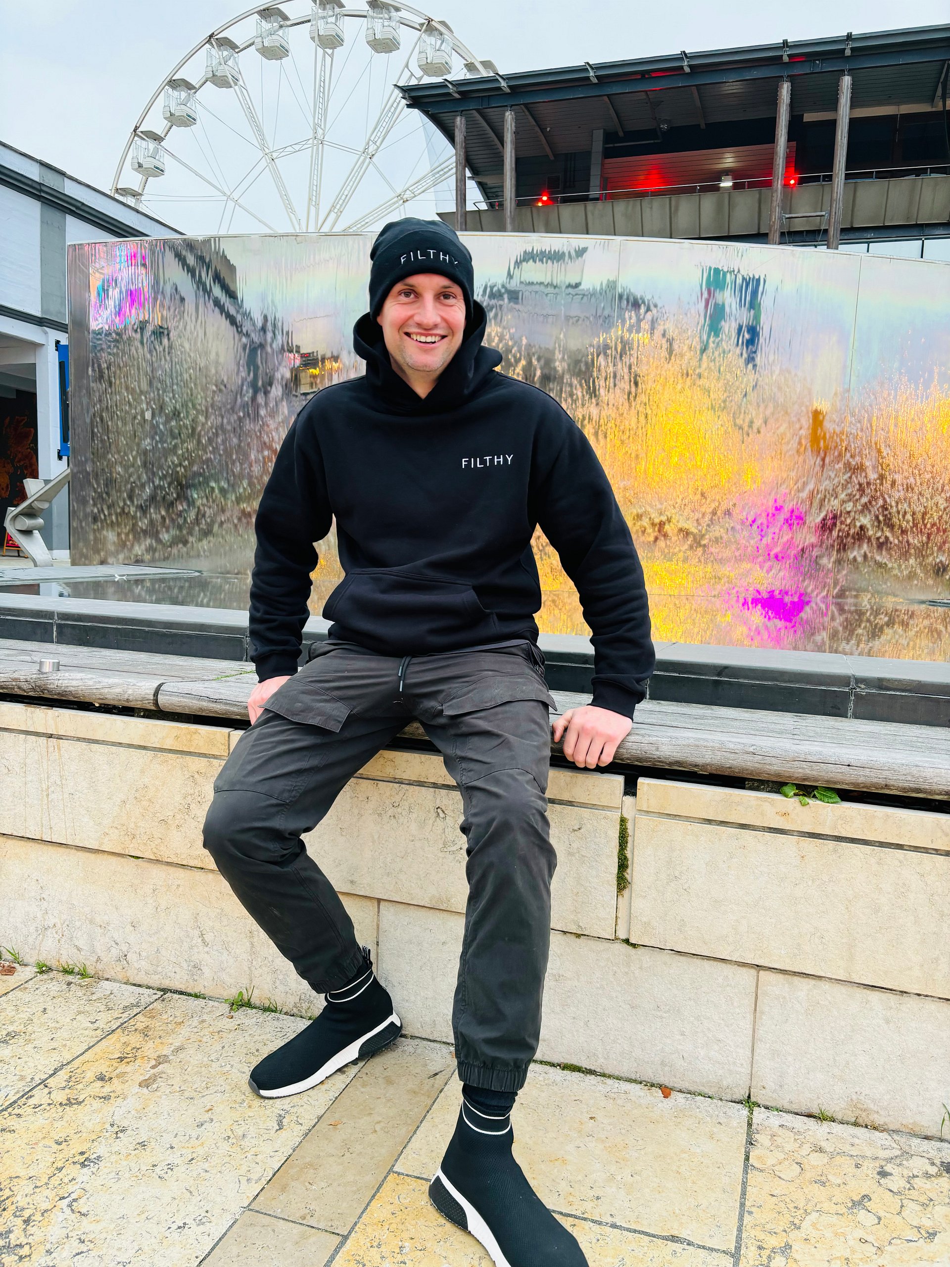 Embroidered Essential Hoodie Black product image (2)