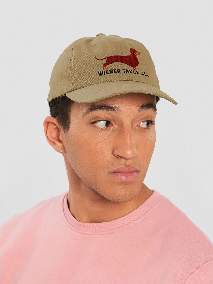 Wiener Takes All Classic Dad Hat(Embroidered) of a Dachshund(Red) product image (3)