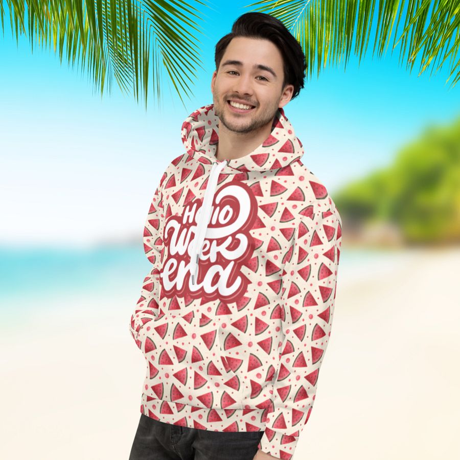 Hello Weekend Watermelon All Over Print Hoodie product image (5)