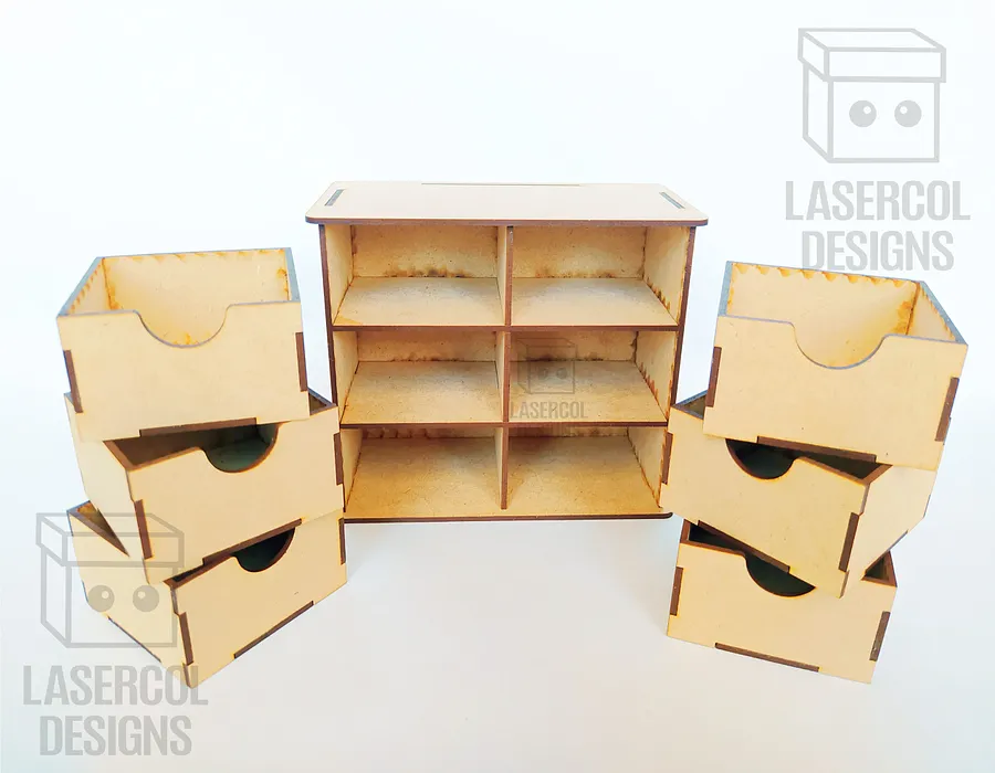 6 Drawers Desk Organizer - Laser Cut Files product image (4)