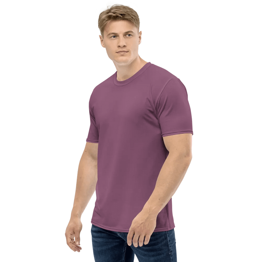 Plain Dark Lilac Purple Soft Summer Men's Crewneck Polyester Heavyweight Premium T-Shirt by Treasure Pie product image (5)