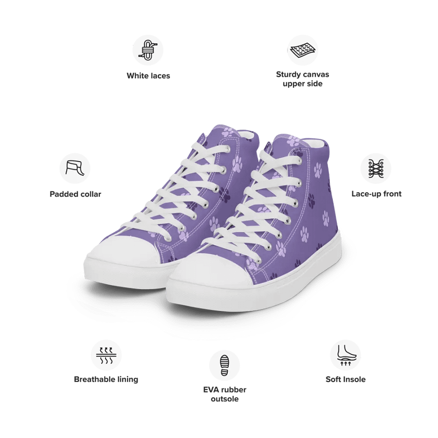 Women's Paw Print High Top Shoes product image (3)