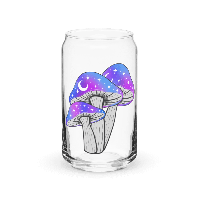 Galaxy Shrooms Glass Cup