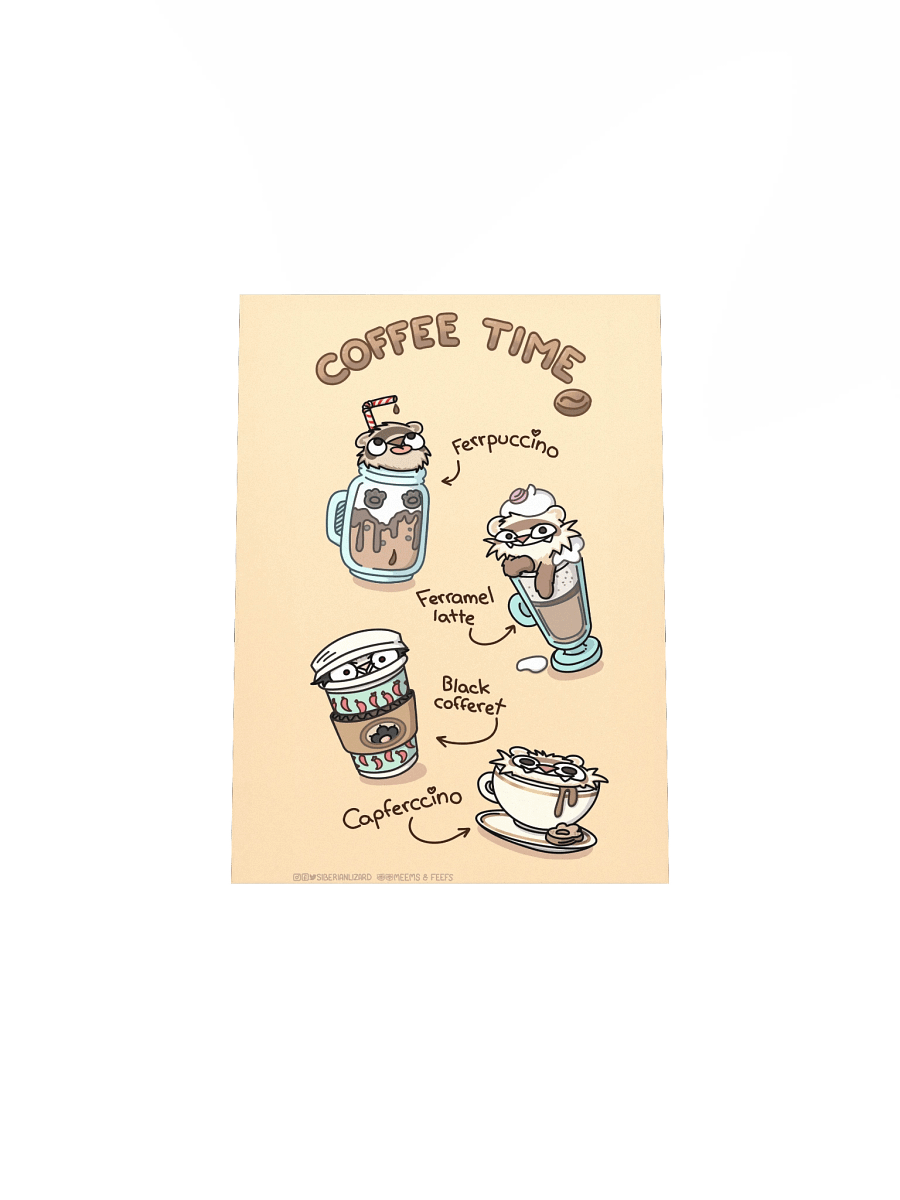 Coffee Time - Ferret Poster product image (23)