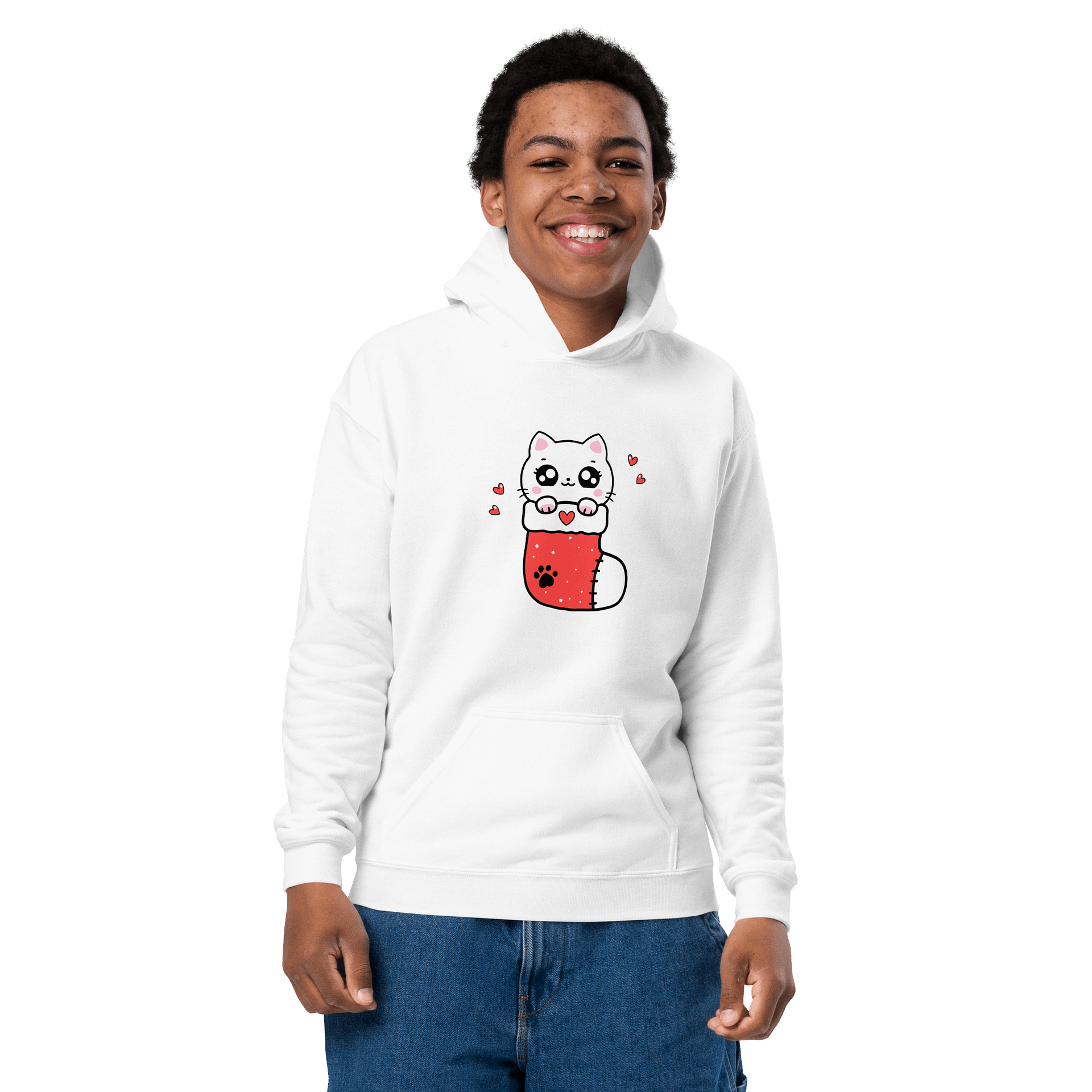 Stay Pawsitive! Cat Stocking Hoodie product image (13)