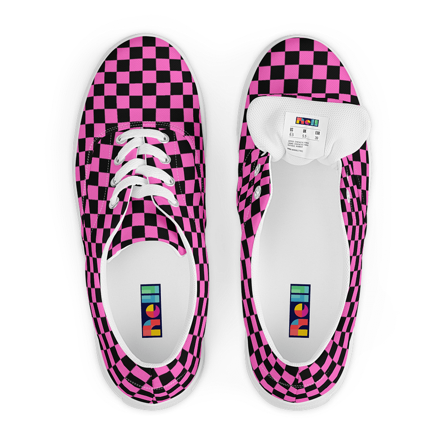 Pink Checkerboard Statement Sneakers product image (6)