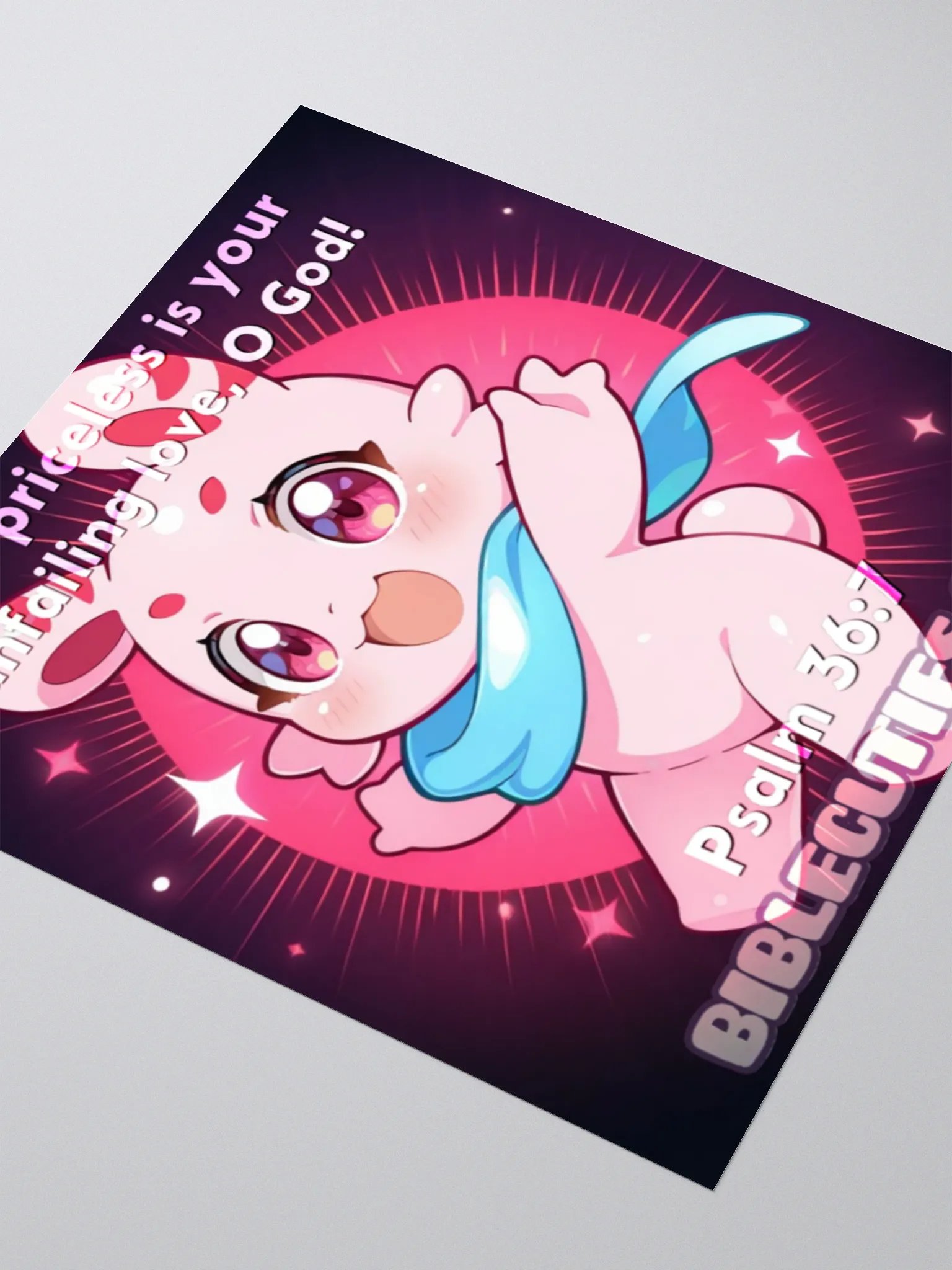 Bible Cuties Rosy - How priceless is your unfailing love, O God! Sticker product image (5)