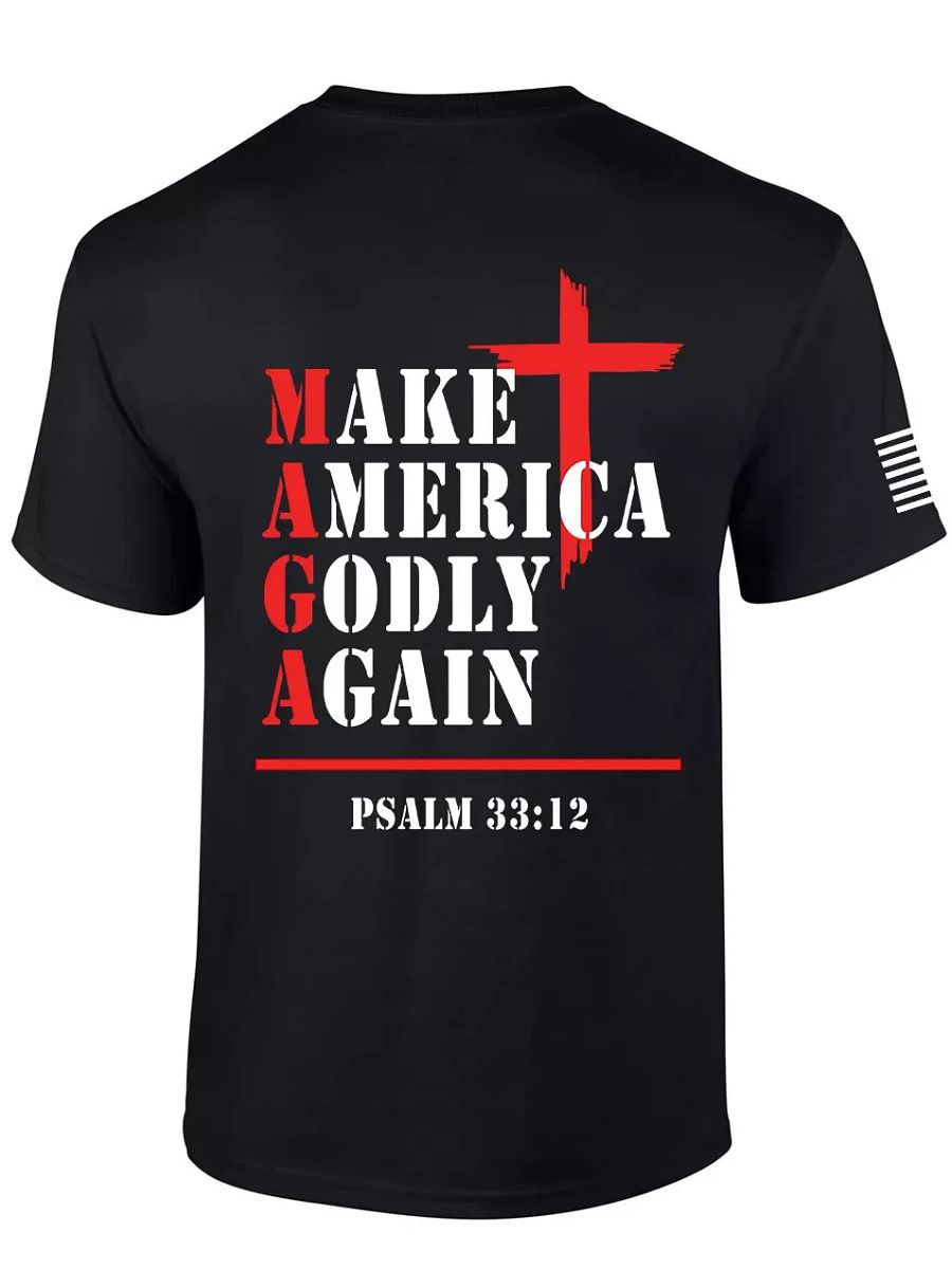 Christian Make America Godly Again MAGA Trump Short Sleeve product image (1)