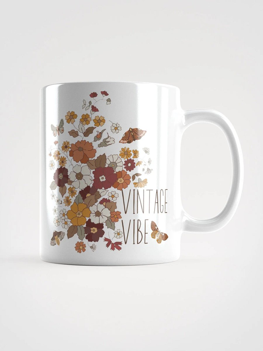 Vintage Vibe Retro Boho Butterfly & Floral Ceramic Mug product image (3)