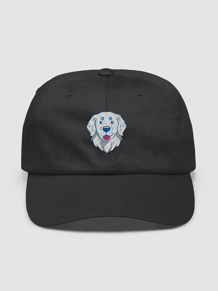 Happy White Golden Retriever Pup Cartoon Embroidered Dad Hat product image (1)