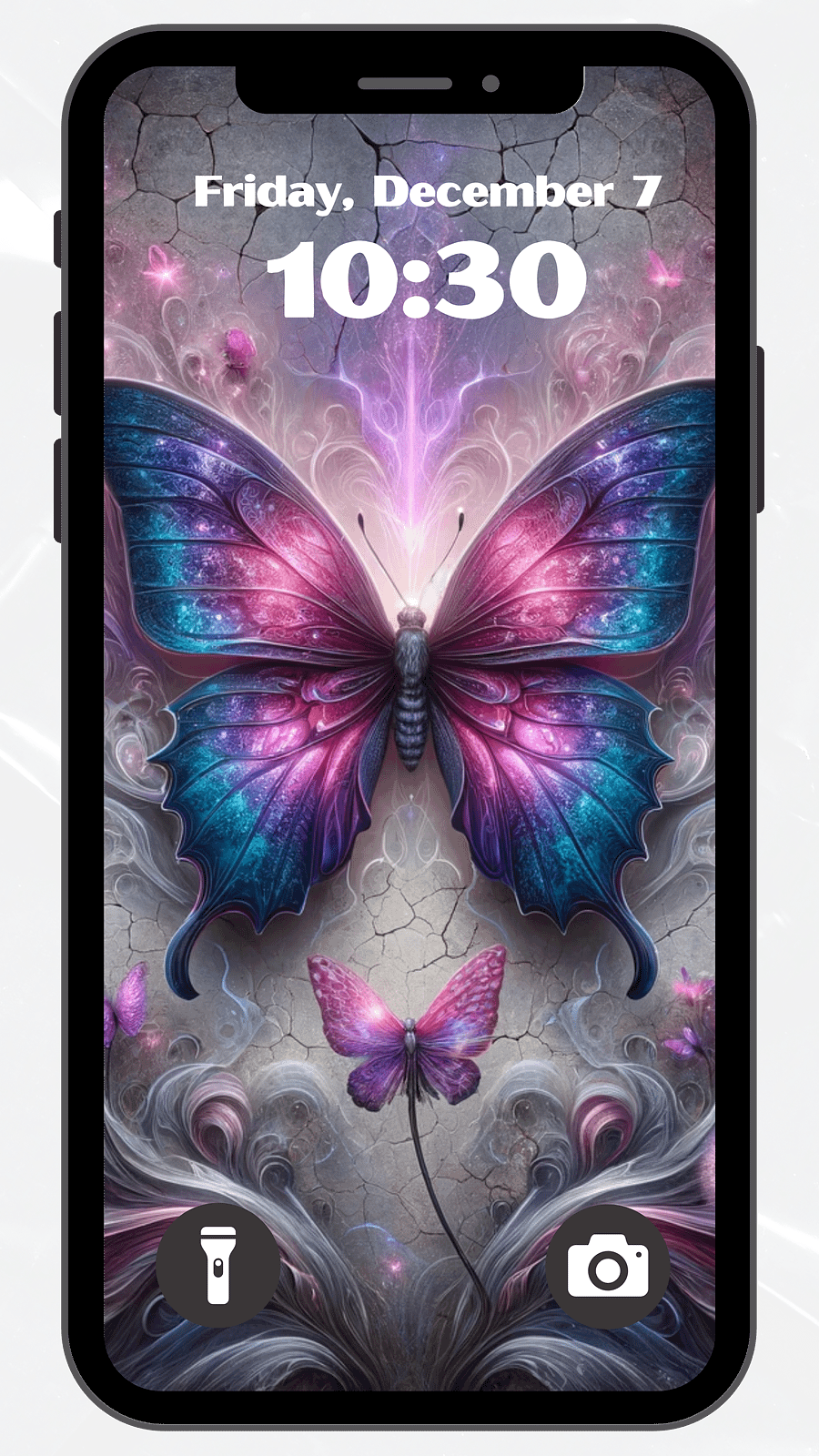 Beautiful Butterfly & Hearts - iPhone/Android Wallpaper product image (1)