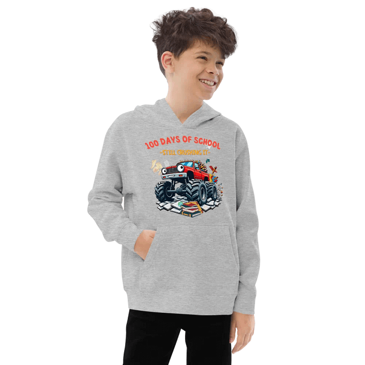 100 Days of School Monster Truck Youth Pullover product image (9)