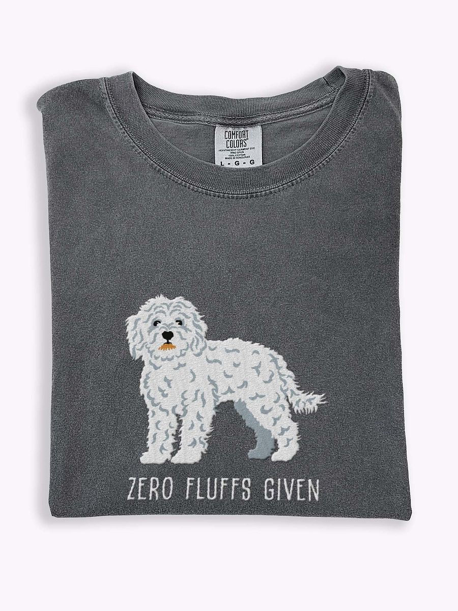 Zero Fluffs Given T-Shirt(Embroidered) of a Cockapoo(White) product image (1)