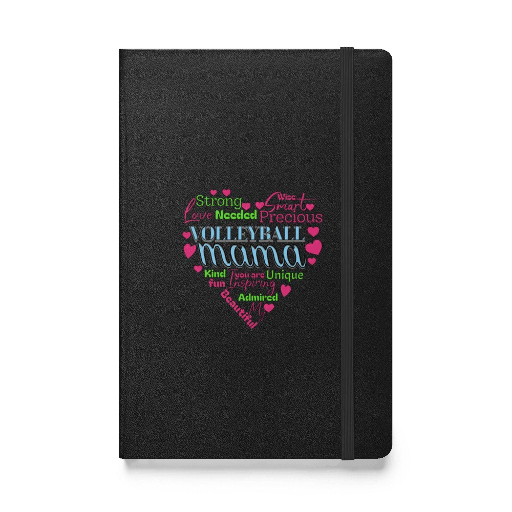 Heart Volleyball Mama Words Hardcover Notebook product image (1)