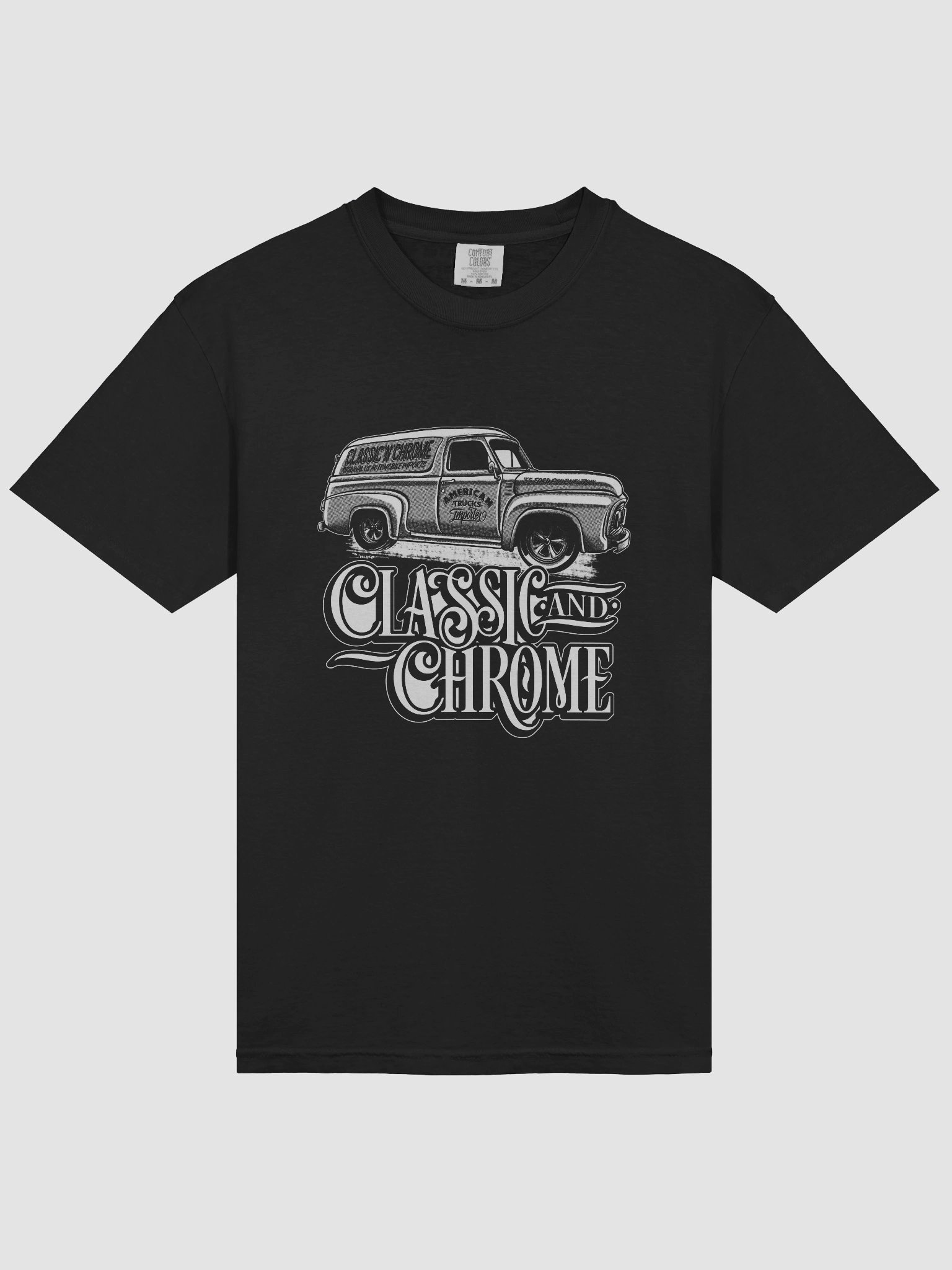 Vintage Classic Chrome Car Sketch T-Shirt product image (3)