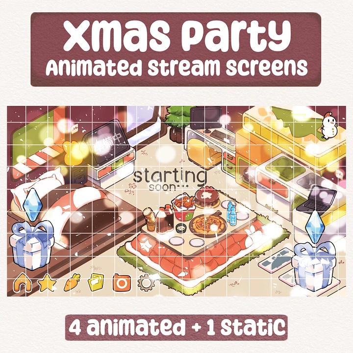 [Animated Stream Scenes] Christmas Party🌲 product image (1)